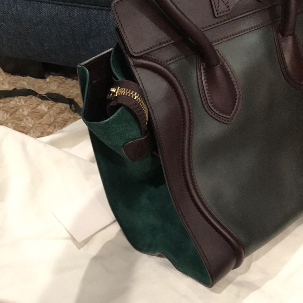 Celine micro luggage burgundy and 2shades of green - Picture 4 of 8